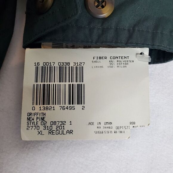 Vintage London Fog Griffith Mens Size XL Green Zip Up Removable Liner Jacket New - Picture 8 of 8